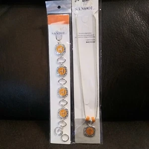 Sandol TENNESSEE VOLUNTEERS Necklace & Bracelet set lot Toggle NWT - Picture 1 of 11