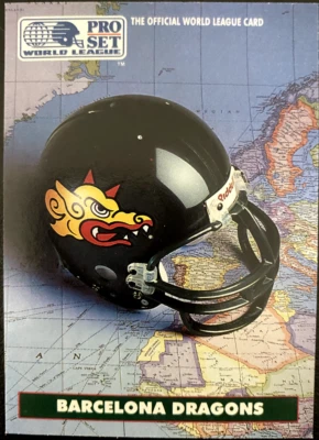 BARCELONA DRAGONS  1991 Pro Set World League WLAF#1 Helmet Card Set Break - Image 1 of 2