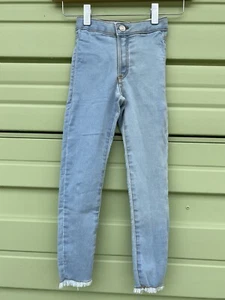NEW ZARA KIDS Girl  HIGH WAISTED LIGHT BLUE SKINNY JEANS Sz 6 years 116cm B368 - Picture 1 of 11