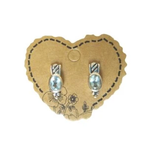 Art Deco Ovalschliff Blautopas Ohrstecker Sterlingsilber 925 Pfostenschraube - Bild 1 von 1