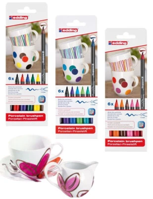 Edding Porzellan-Pinselstift 4200 6er Set Porzellanmaler Keramikstift Pinsel - Bild 1 von 4