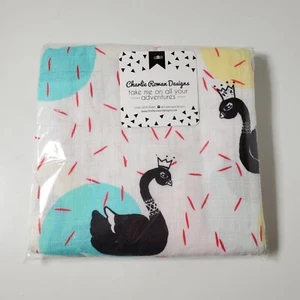 Charlie Rowan Designs Swaddle Recieving Blanket 100% Organic Muslin Cotton 4'x4' - Picture 1 of 5