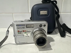 Pentax Optio 60 6MP 3x Optical Zoom Digital Camera 12MB Internal Memory Silver - Picture 1 of 10