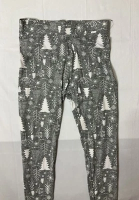 Chances R Leggings Estampado Árboles Invierno Mujer’s Talla XL Gris Blanco Foto 1 de 4