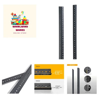 16U Rack Rails 2 PCS, 3.0 mm Thickness Steel Tapered Holes Horizontal & Verti... - Image 1 of 4