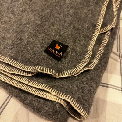 Alpaca Warehouse Thick Alpaca Wool Gray Blanket Heavyweight 75 x 90 (Retail 279) - Image 1 of 4