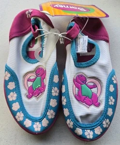 Barney The Dinosaur Childrens Water Shoes Size 10 VTG NEW 2002 RARE - Picture 1 of 7