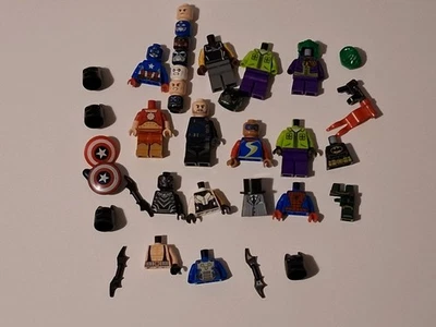 Lego Marvel And DC Superheros Minifigure Parts and Pieces Lot With Accessories - Image 1 of 4