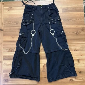 Vtg Tripp NYC Daang Goodman 32 Wide Leg Goth Studs Chains Pants Men Sz M Y2K - Picture 1 of 12