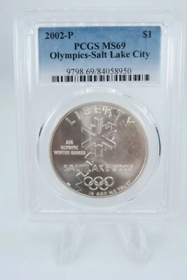 2002-P PCGS MS69 Olympics-Salt Lake City Silver Dollar Business Strike $1 - Image 1 of 2