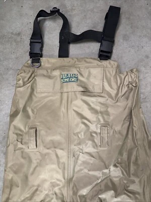 RED HEAD BONE DRY Men's Size SM Brown Tan NEOPRENE/NYLON CHEST WADERS w/ Straps - Image 1 of 4