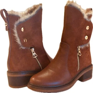 Women Patrizia Saige Camel Faux Fur Winter Boots New In Box Size EU36 US 5 1/2-6 - Picture 1 of 9