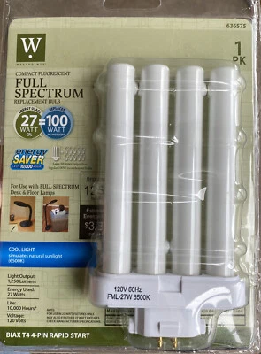Westpoints~27 Watt~ 4 Pin ~Compact Fluorescent (CFL) Light Bulb~636575 - Image 1 of 4