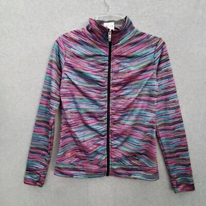 C9 Champion Girls Activewear Track Jacket XL Pink Blue Striped Abstract Full Zip - Picture 1 of 9