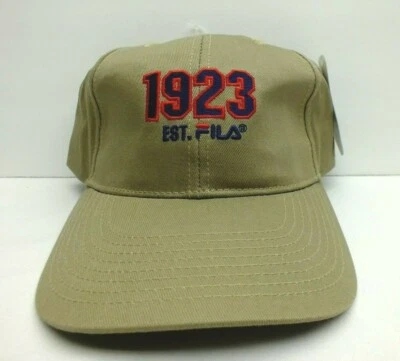 FILA SOMBRERO VINTAGE, GORRA CAQUI 1923 EST LOGO OSFA NUEVO NUEVO CON ETIQUETAS Foto 1 de 4