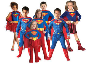 Child SUPERMAN SuperGirl Superhero Fancy Dress Costume Girl Boy Comic 3-10 Years