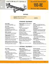 Data Sheet - International IH - 193-RE - School Bus Chassis - Brochure (BU223)