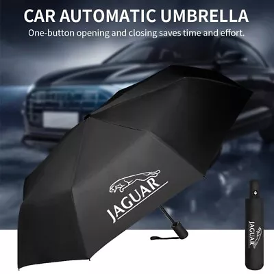 Jaguar Umbrella Auto Completamente Automatica Con Pulsante A Bottone Sole Pioggia • 32.86€