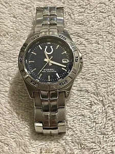 2003 Men’s Indianapolis Colts Fossil Three Hand Date Wristwatch - Some Wear - Picture 1 of 6