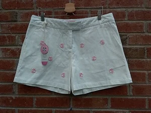 Castaway Nantucket Island Womens Sailing Short White w/Pink Crabs GREAT PRICE!🔥 - Picture 1 of 13
