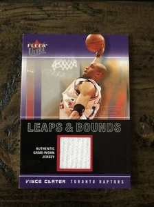 2003-04 Fleer Ultra Vince Carter Leaps & Bounds Auth. Game-Worn Jersey Raptors - Picture 1 of 2