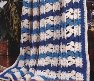 Afghan Crochet Pattern FLYING SHELLS 12-Hour Time Savers - Picture 1 of 2