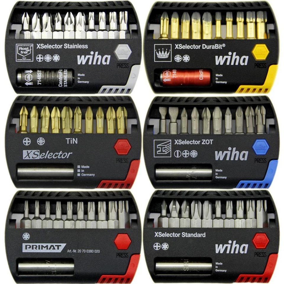 Wiha Bits XSelector Diamant Edelstahl Torsion Dura Bit Set PH PZ Torx Schlitz