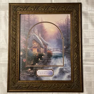 VTG Oil On Board : Sweetheart Cottage Signed Thomas Kinkade 50cm x 60cm Ex/con - Picture 1 of 24
