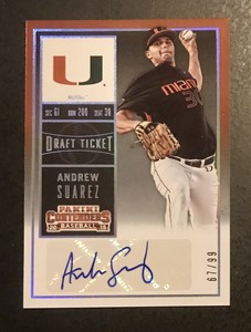 2015 Panini Contenders 67/99 College Draft Ticket Andrew Suarez #31 Autograph 🔥