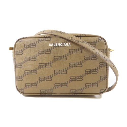 Borsa a tracolla BALENCIAGA GHW Signature fotocamera 702701 tela rivestita marrone