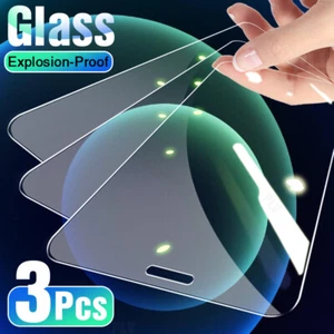 For iPhone 16 15 14 13 12 Pro Max 11 XR XS Tempered Glass Screen Protector Cover - Picture 1 of 14