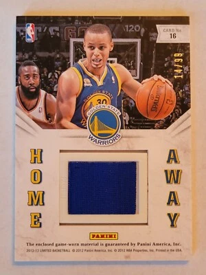 2012 Panini Limited Stephen Curry Home Away Jersey  #14/99 🔥  - Image 1 of 2
