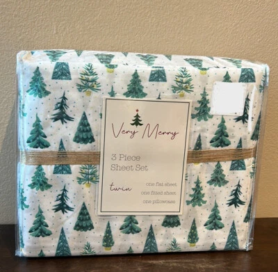 Juego de sábanas dobles muy feliz árbol de Navidad vacaciones nuevo a lunares Foto 1 de 2