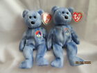 TY BEANIE BABY BLUE PEACE BEARS - HOLLOW AND FILLED - MINT - RETIRED WITH TAGS