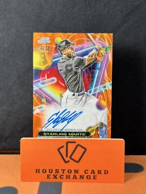 2023 Topps Cosmic Auto Variation Starling Marte 22/25 Galactic Refractor  Mets - Image 1 of 3