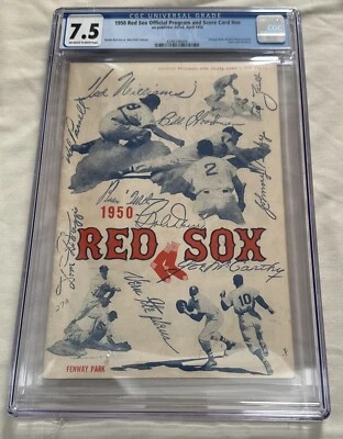 1950 Red Sox vs. Yankees Official Program Score Card Dimaggio Williams CGC 7.5 - Image 1 of 3