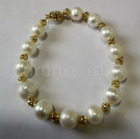 Natural South Sea White Pearl Bracelet 7.5-8 Inch 14k Gold P