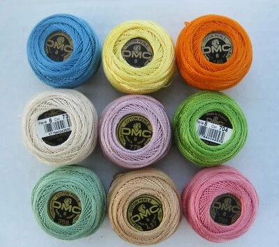 DMC Cotton Perle Thread Size 8 Needlepoint 10g France Lot of 2 - Image 1 of 4