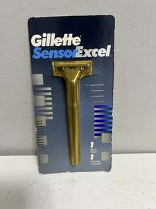 Original Gillette Sensor Excel Razor Metal Handle Blade Shaver Made in USA 1993 - Afbeelding 1 van 2