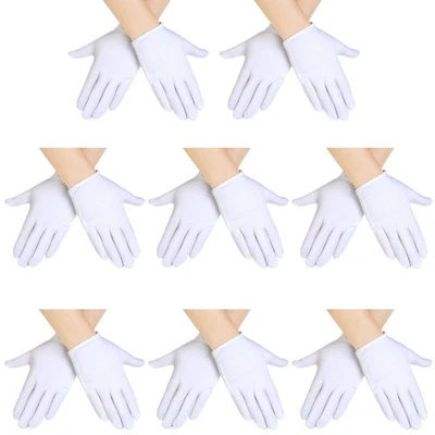 SATINIOR 8 Pares Guantes Blancos Niños Algodón Blanco Disfraz Vestido Muñeca... Foto 1 de 2