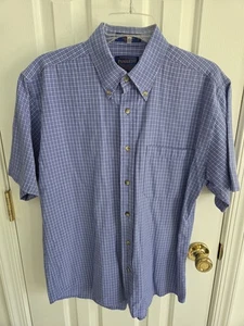 Camisa Pendleton Para Hombre Azul/Blanco Cuadros Broadway Manga Corta Abotonada Talla Med - Imagen 1 de 8