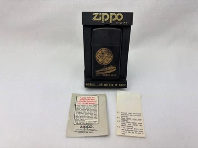 1987 Zippo EUA Isqueiro fino Yosemite AD 19 preto fosco vintage da Marinha dos EUA - Imagem 1 de 4