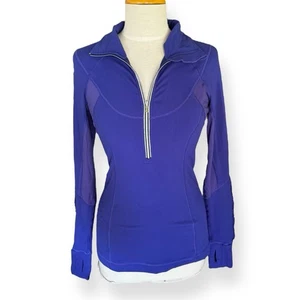 Lululemon Run Dash 1/2 Zip Pullover long sleeve top blue size 6 Athletic Comfort - Picture 1 of 21