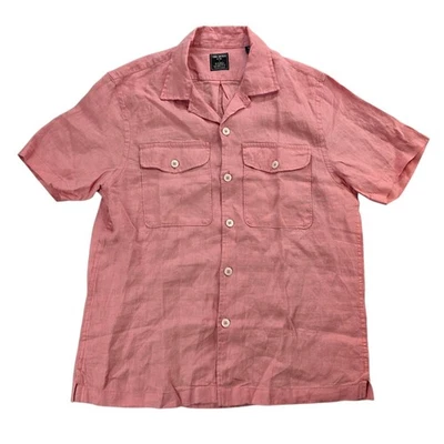Todd Snyder Baird McNutt Irish Linen Short Sleeve Button Up Shirt Mens M Pink - Image 1 of 4