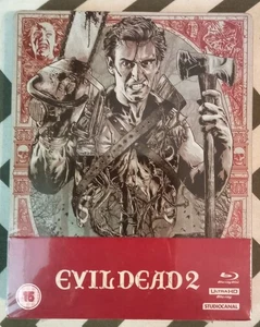 EVIL DEAD 2 - UK EXCLUSIVE 4K UHD + BLU RAY STEELBOOK - NEW & SEALED - Picture 1 of 2