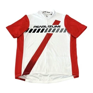 Pearl izumi Select Cycling Jersey Mens Size XL White & Red Short Sleeve Full Zip - Picture 1 of 5
