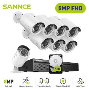 SANNCE 5MP 3MP Audio POE Security Camera System 8CH 8MP NVR Outdoor Night Vision - Picture 1 of 37