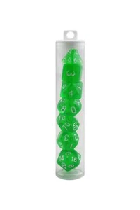 Emerald Green Transparent Polyhedral Dice Set - Picture 1 of 2