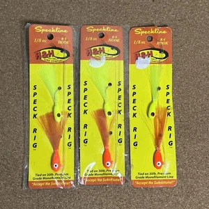 H&H Fishing Lure ISR60-08 Speck Rig 1/8oz Chart And Orange Lot Of 3 - Picture 1 of 4