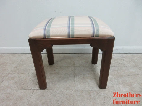 Ethan Allen Canova Campaign Style Living Room Foot Stool Ottoman Vanity B Cover